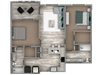 2 bedroom 2 bathroom floor plan c 2 bedroom 2 bathroom floor plan c at The Beck at Hidden River, Tampa, Florida